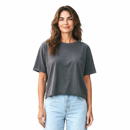 Boyfriend Tee boxy cut Vintage Grey Revel sold at Aqualta
