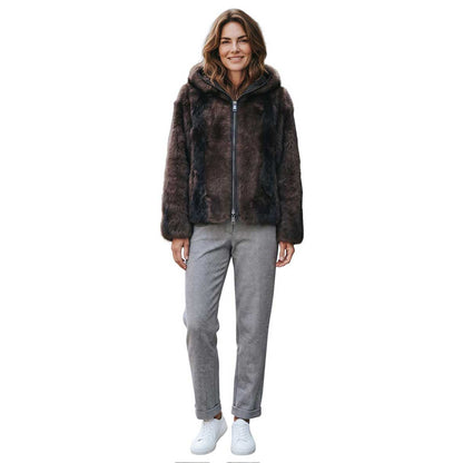 Brown Reversible shearling Jacket Suprema sold at Aqualta
