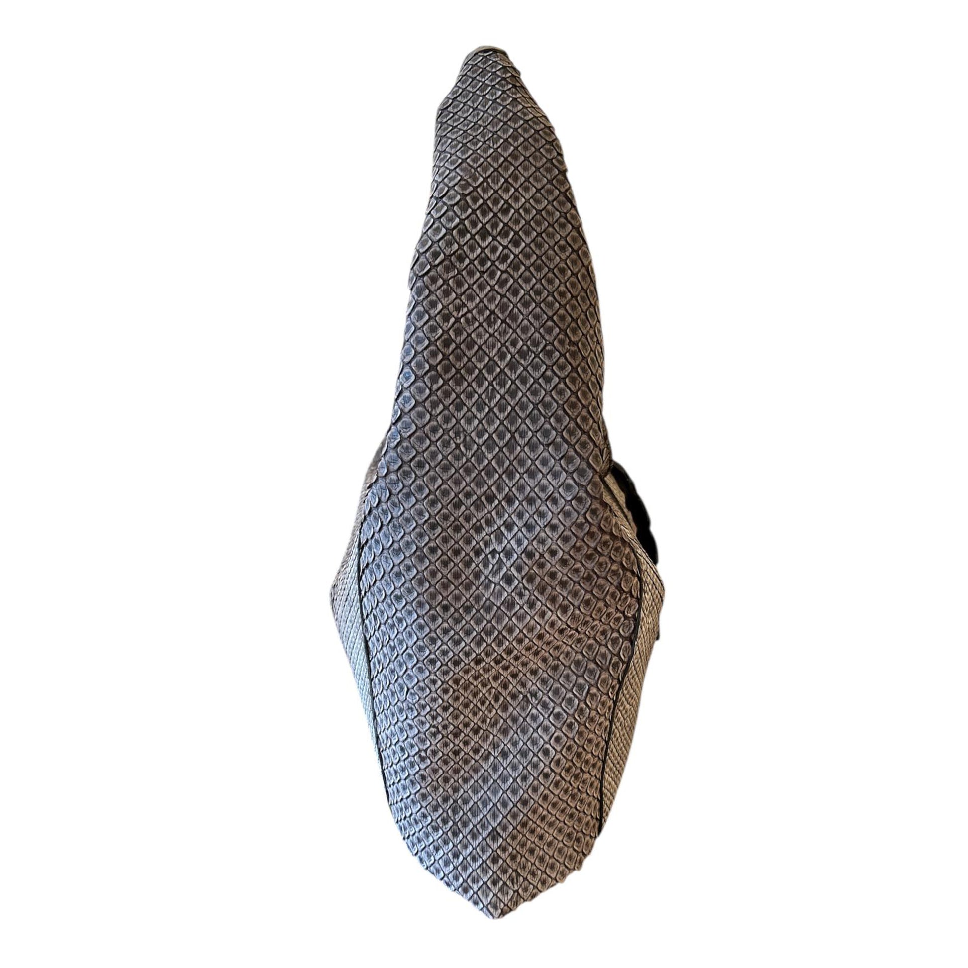 Side picture of Brown Shoulder Bag Legend Python Biagini sold at Aqualta