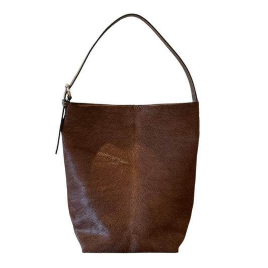 Front picture of Bucket Bag Pony hair light brown sold at Aqualtawear