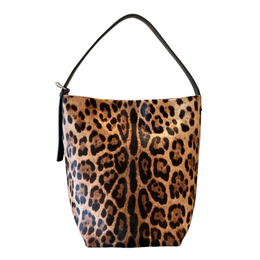Font picture of Bucket Bag Pony hair Chetah print sold at Aqualta