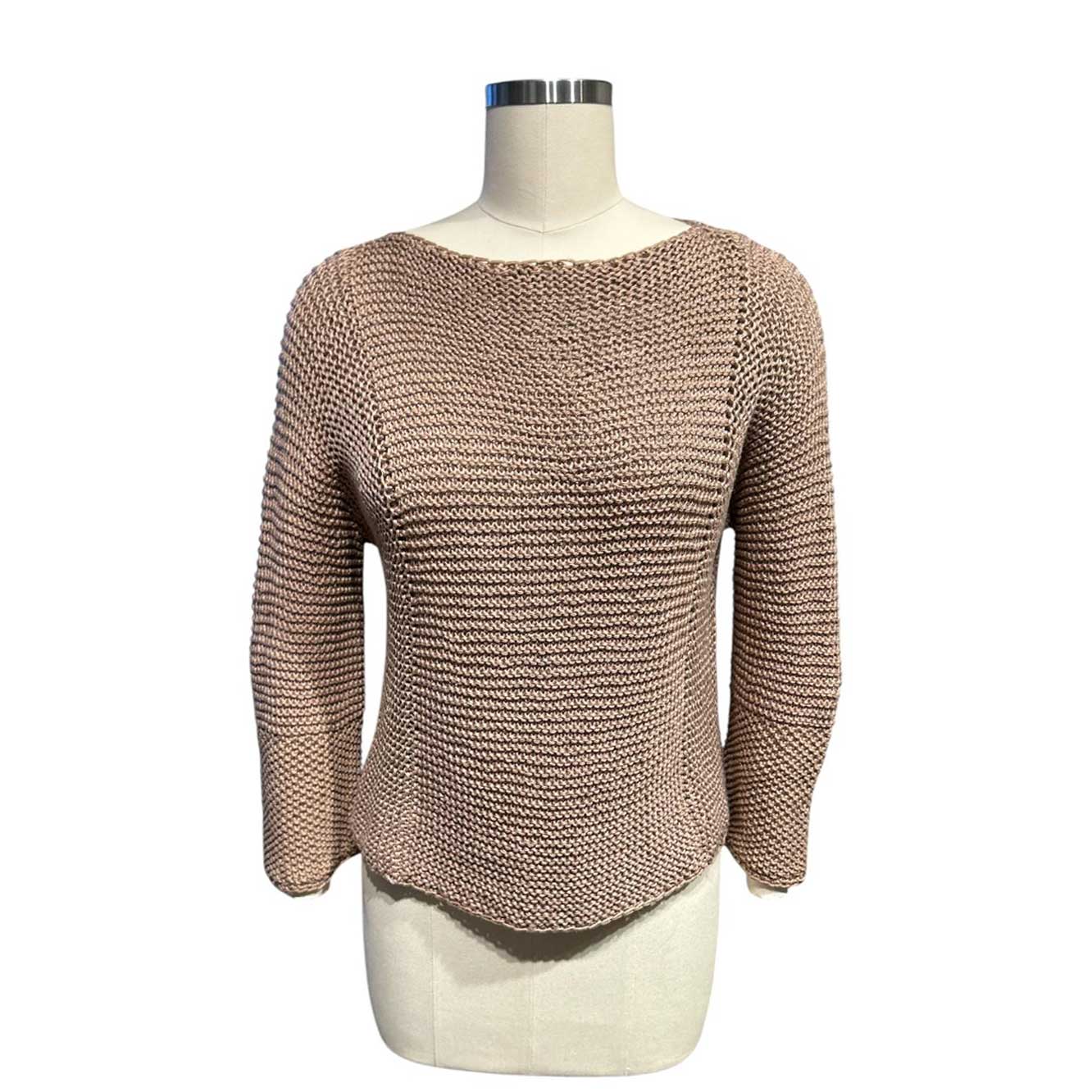Camel Knit Crop long sleeves Sweater Chiara Toffanin Sold at Aqualta 2
