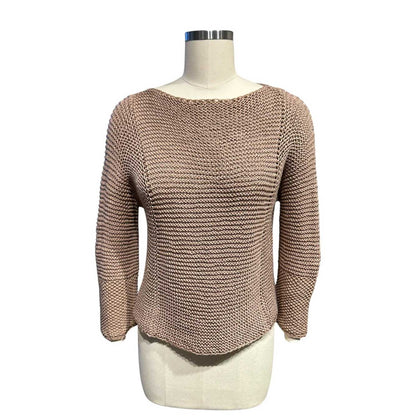 Camel Knit Crop long sleeves Sweater Chiara Toffanin Sold at Aqualta 2