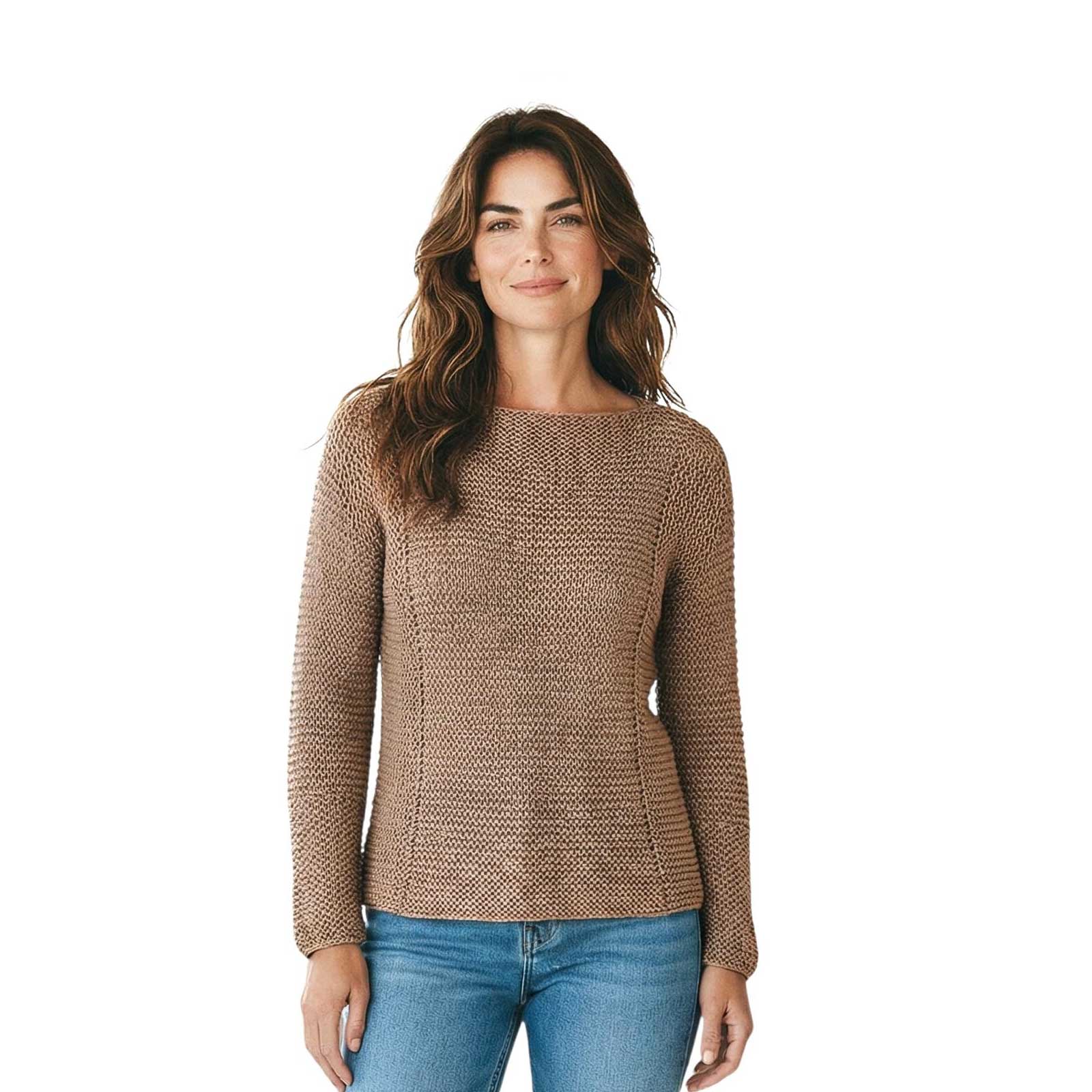 Camel Knit Crop long sleeves Sweater Chiara Toffanin Sold at Aqualta 8