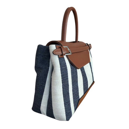 Canvas & Leather Satchel Biagini sold at Aqualta 3