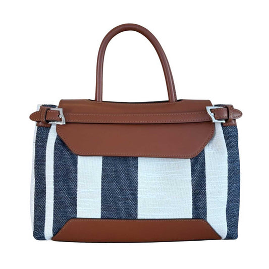 Canvas & Leather Satchel Biagini sold at Aqualta 2