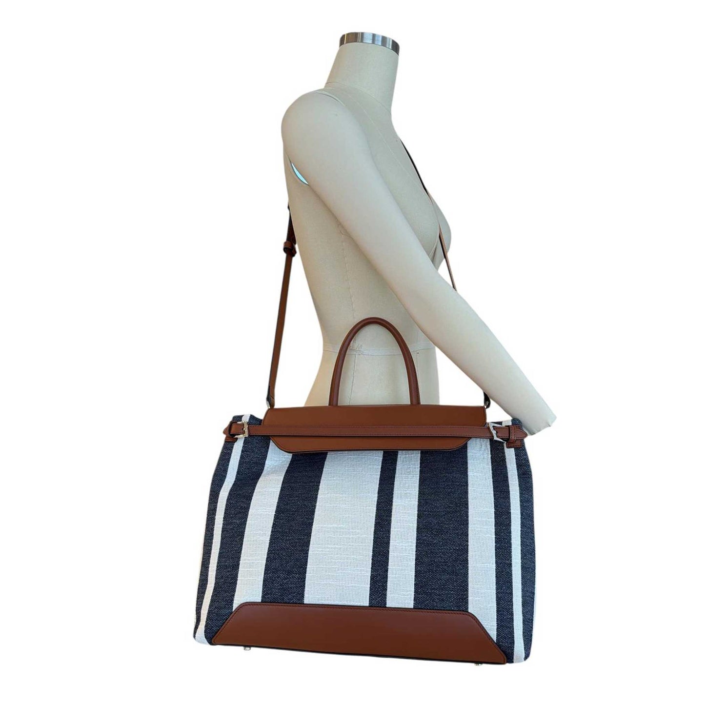 Canvas & Leather Travel Satchel Biagini sold at Aqualta 4