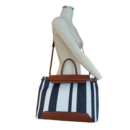 Canvas & Leather Travel Satchel Biagini sold at Aqualta 4