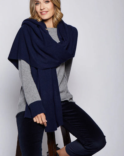 Cashmere Travel Wrap Navy