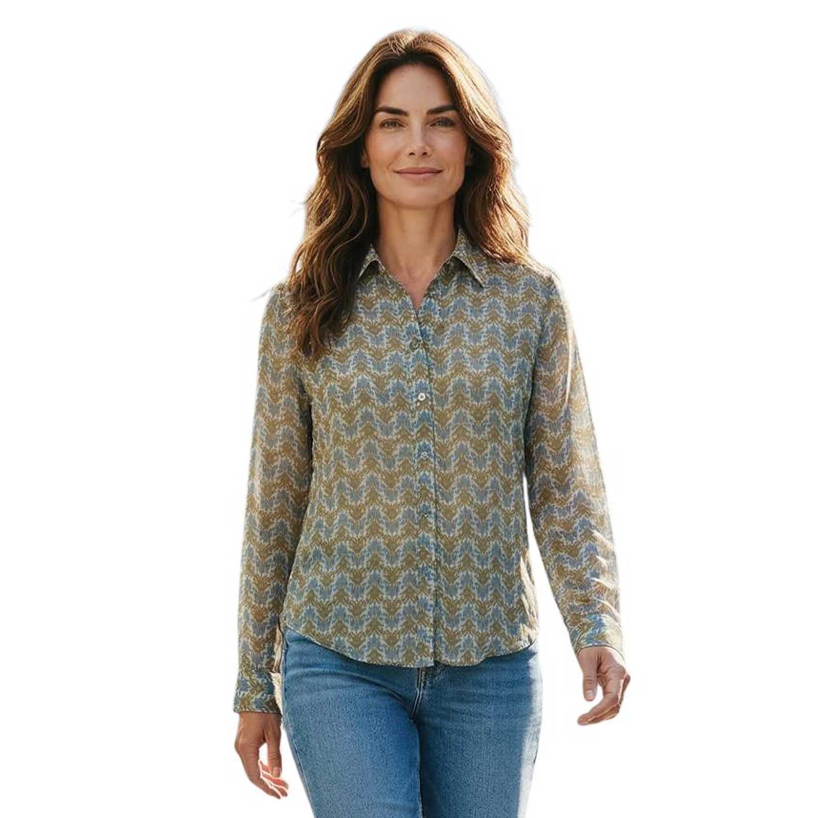 Collar Shirt Floral Tobacco Goodmatch sold at Aqualta