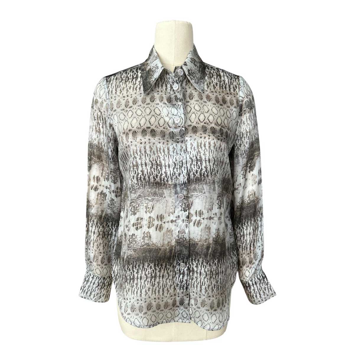 Collar Shirt Latia Pattern Brown Sand sold at Aqualta 4