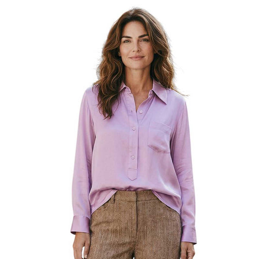Back picture of our Collar Shirt Matt Silk Nepeta Pink Sand Sold At Aqualta 5