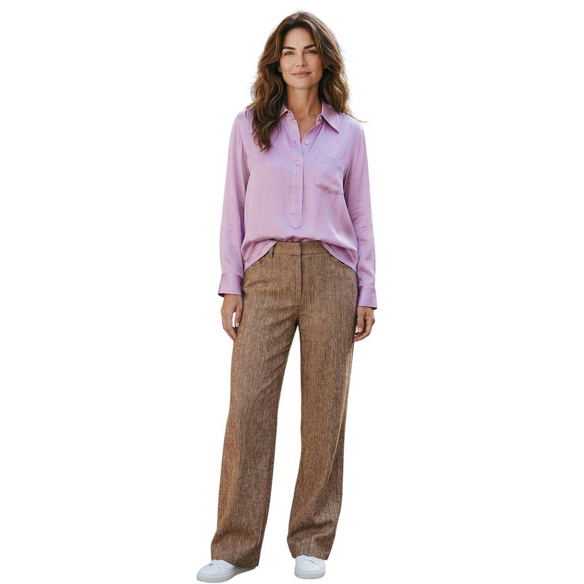 Back picture of our Collar Shirt Matt Silk Nepeta Pink Sand Sold At Aqualta 3