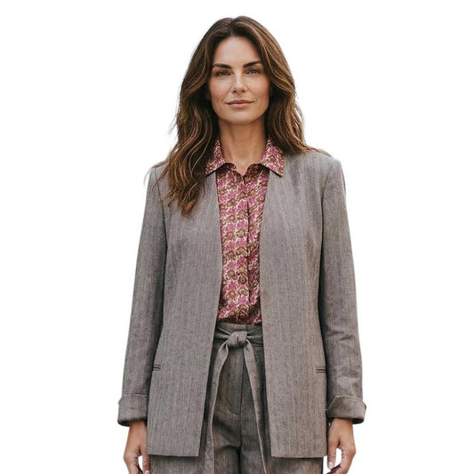 Pleated Cotton Bermuda Brown Herringbone Goodmtach sold at Aqualta 3