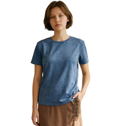 Cotton Tee straight fit Blue Goodmatch sold at Aqualta