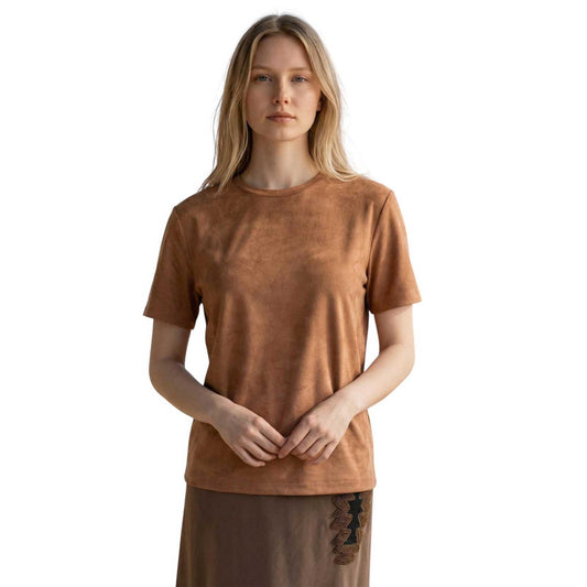 Cotton Tee straight fit Burnt Orange Goodmatch Sold at Aqualta