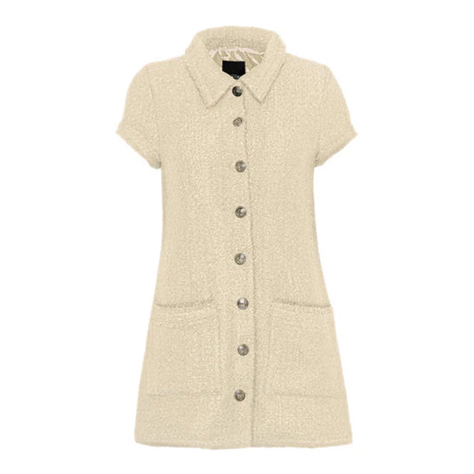Cream Tweed Short Dress Sand sold at Aqualta