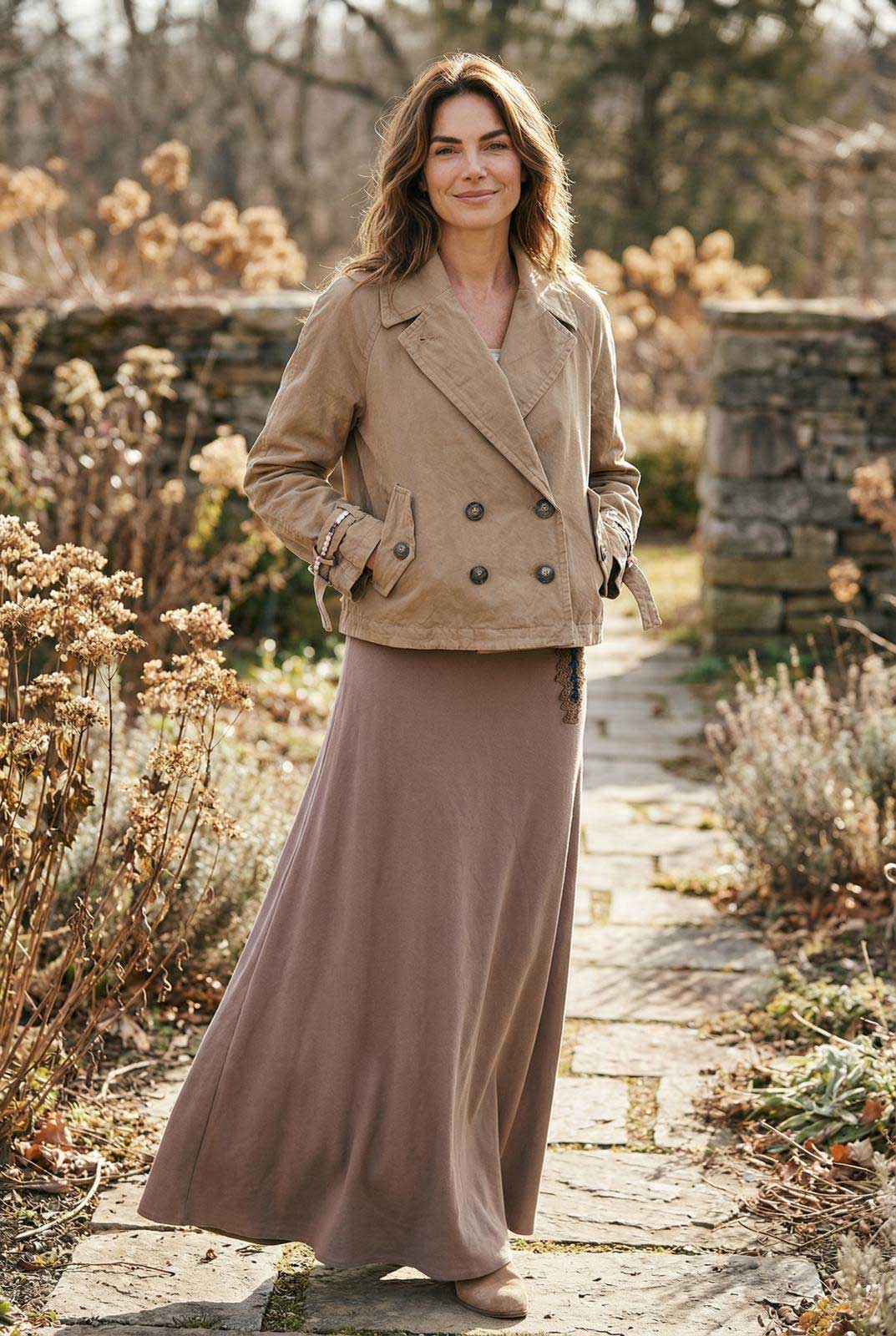 Crop Cotton Jacket Beige Deluxe Sold at Aqualta 3