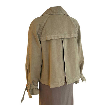 Crop Cotton Jacket Beige Deluxe Sold at Aqualta
