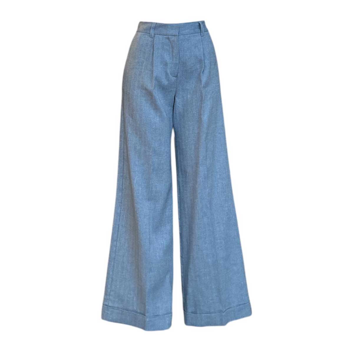 Cuffed Pleated Pants Light Blue Goodmatch sold at Aqualta 2