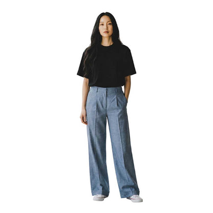 Cuffed Pleated Pants Light Blue Goodmatch sold at Aqualta 4