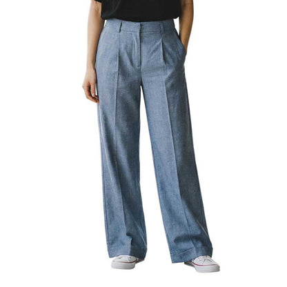 Cuffed Pleated Pants Light Blue Goodmatch sold at Aqualta