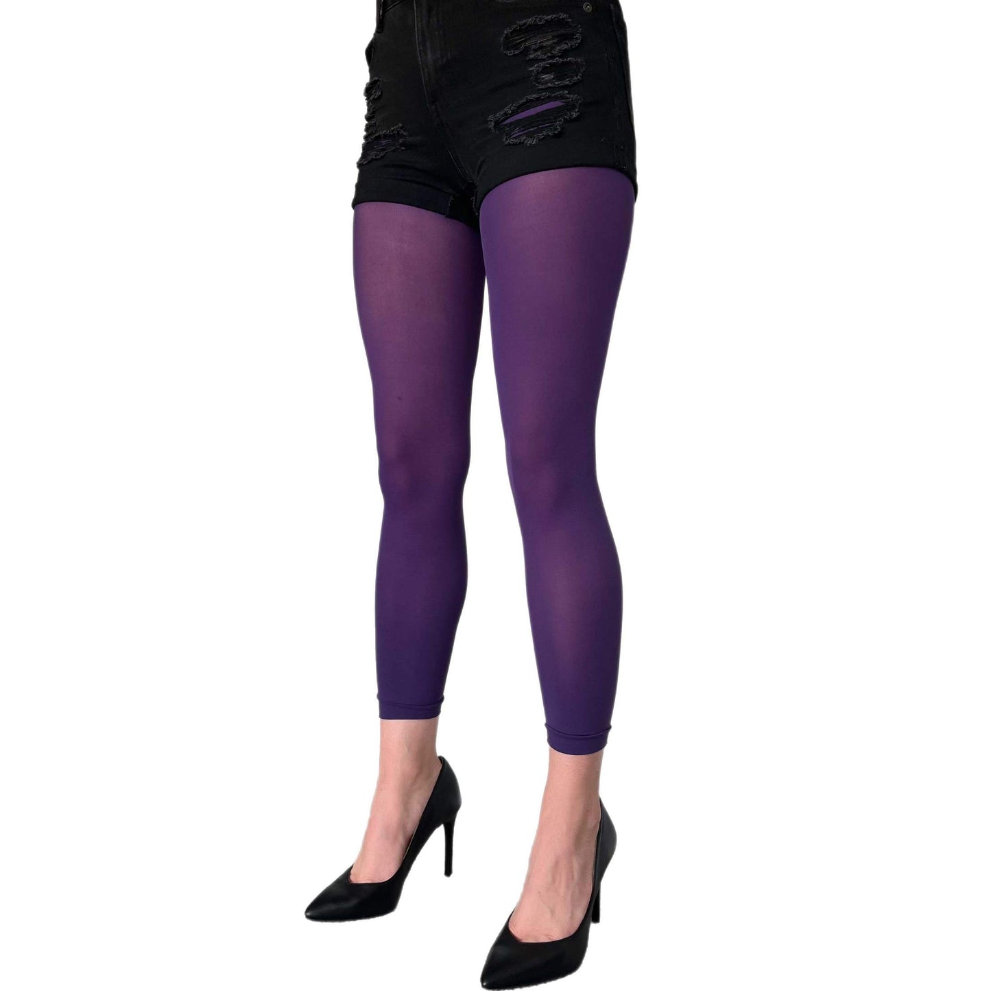 Purple Footless Tights For Women Malka Chic sold at Aqualta