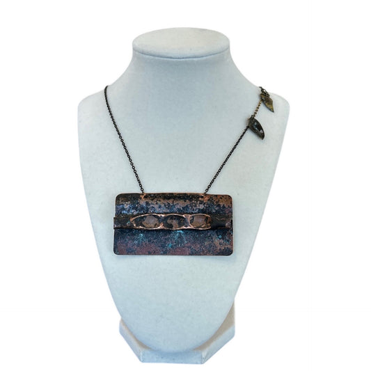 Distressed Metal copper Necklace Pars sold at Aqualta