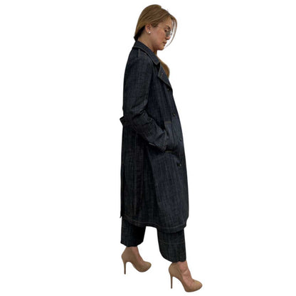 Picture of our Double Breast Denim Trench Goodmatch sold at Aqualta