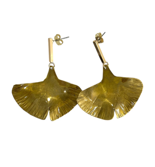 Ginko Earrings Geometric Brass & Copper Hoiko sold at Aqualta