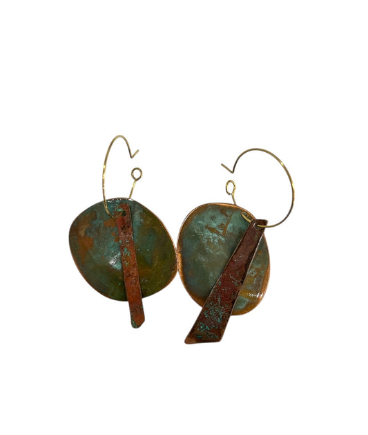 Earrings Geometric Brass & Copper Giulietta Hiko sold at Aqualta