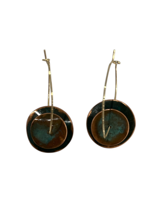 Earrings Geometric Brass & Copper Iride Hoiko sold at Aqualta