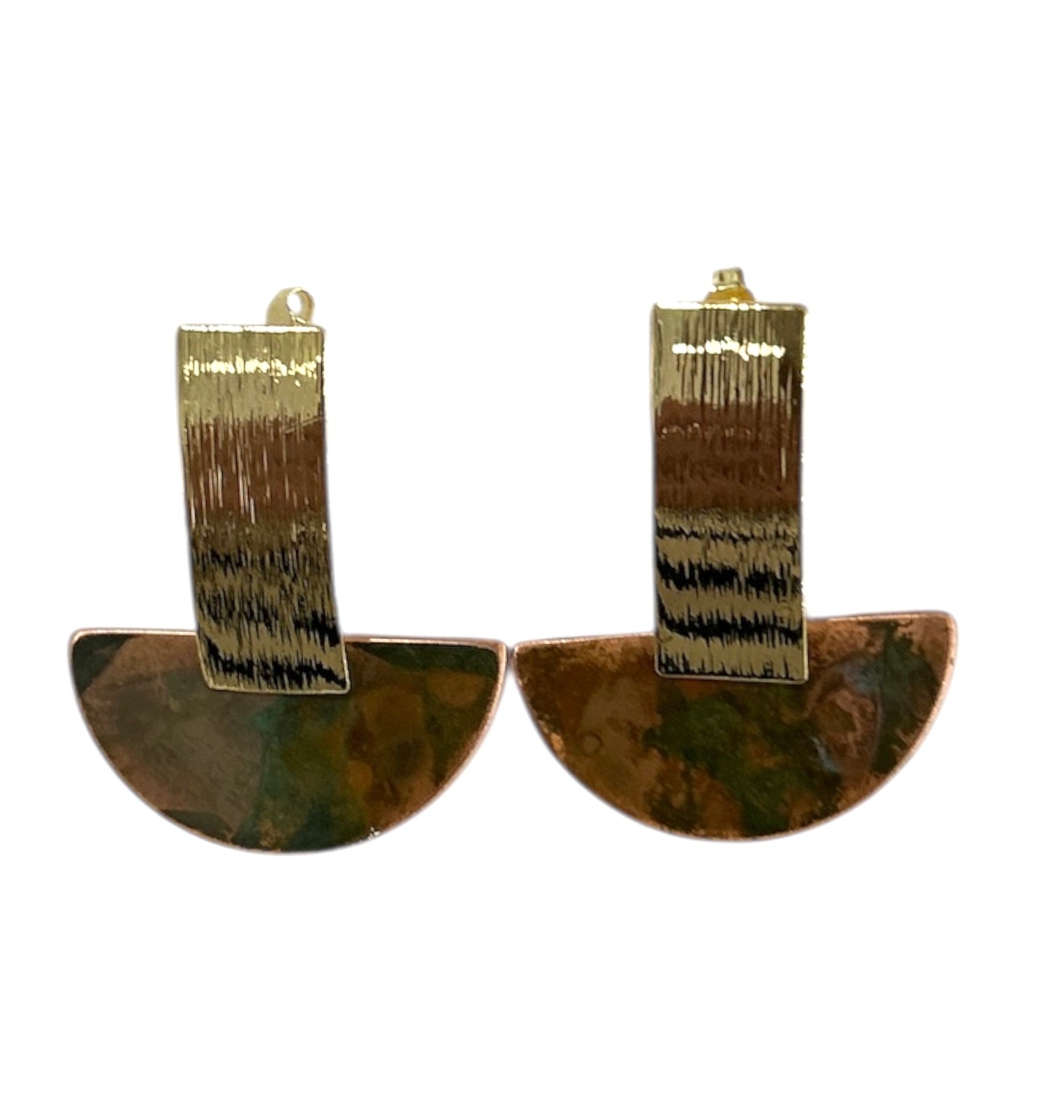 Earrings Geometric Brass & Copper Kira Hoiko sold at Aqualta