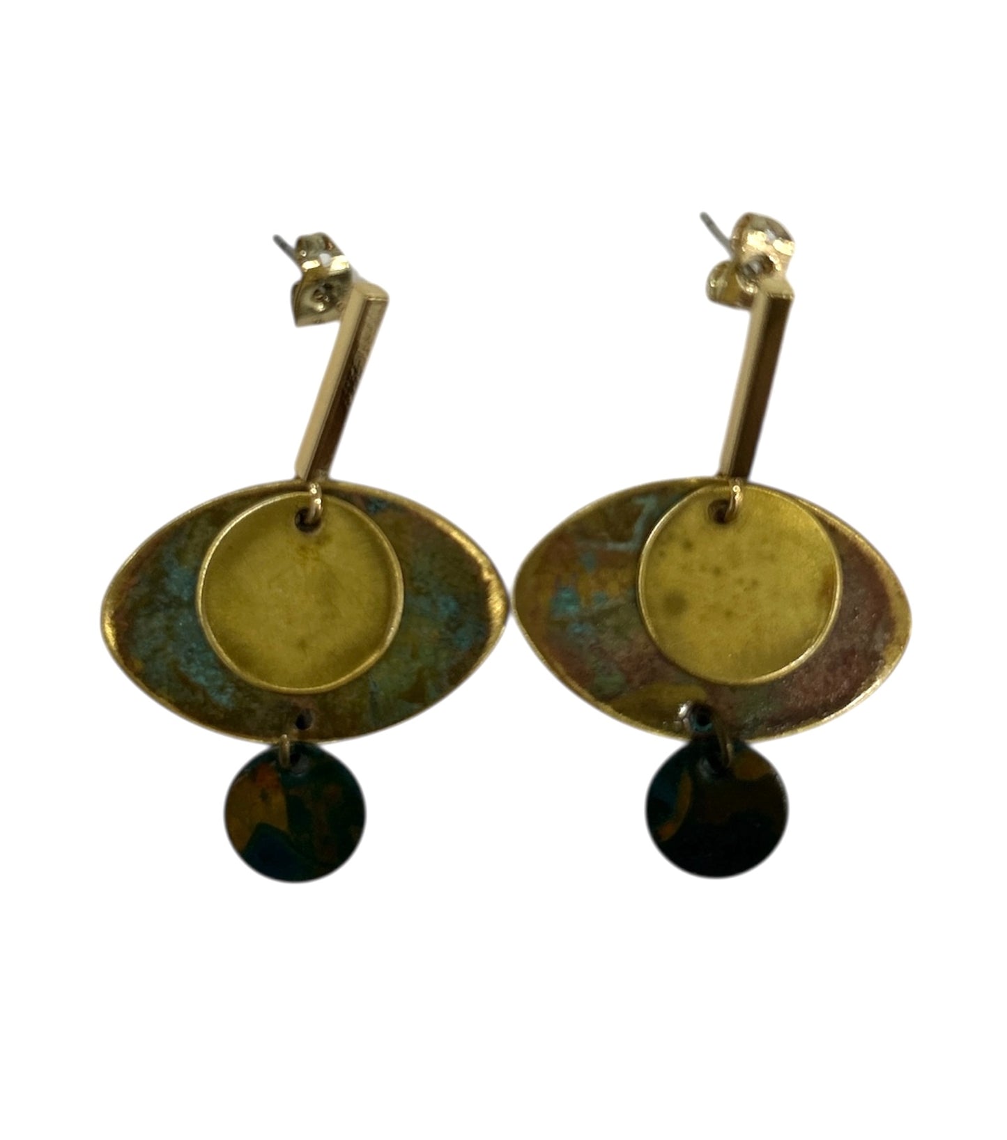 Earrings Geometric Brass & Copper Milano Hoiko sold at Aqualta