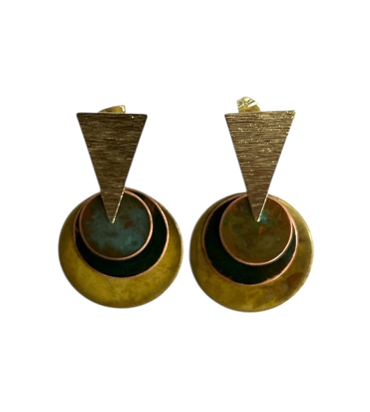 Earrings Geometric Brass & Copper Padova Hoiko sold at Aqualta