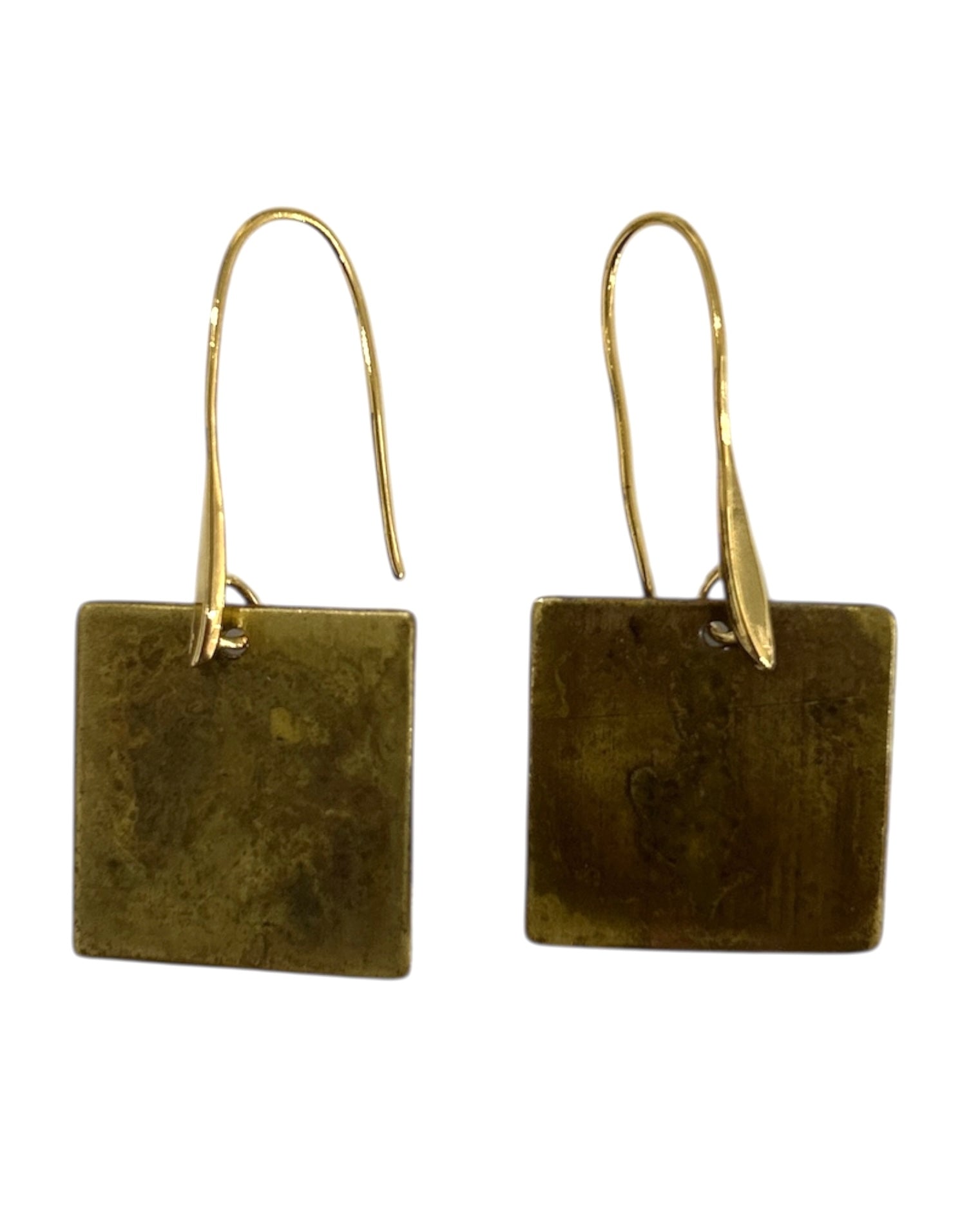Earrings Geometric Brass and Copper Quadro Hoiko Sold at Aqualta