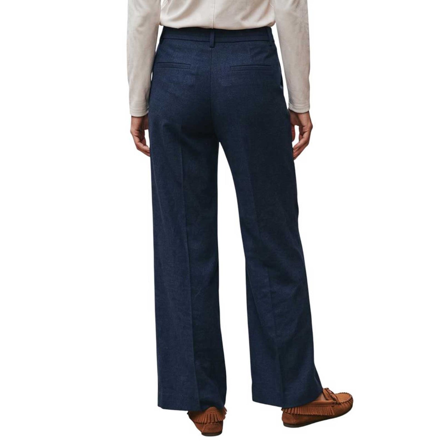 Women’s Blue Tweed High-Waisted Palazzo Pants by GoodMatch – Aqualta