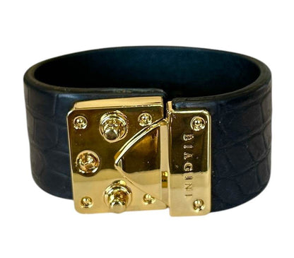 Exotic leather Cuff with Brass buckle - AQUALTA
