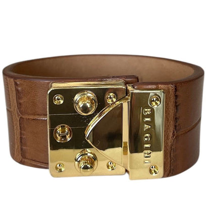 Exotic leather Cuff with Brass buckle - AQUALTA