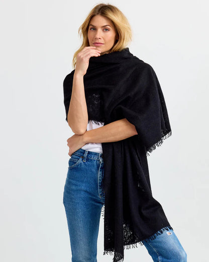 Felted Cashmere Scarf Black