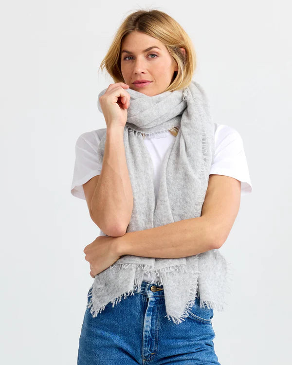 Felted Cashmere Scarf Light Gray