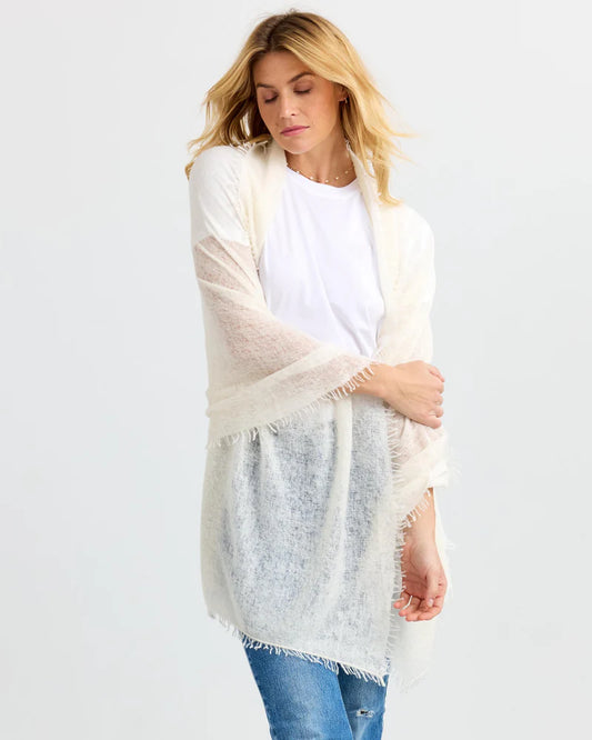 Felted Cashmere Scarf White