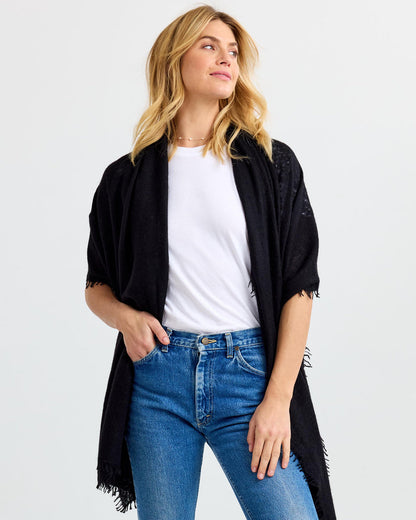 Felted Cashmere Scarf Black