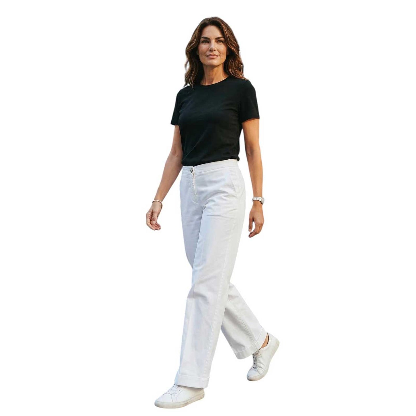 Flare Cotton Pants White Shaft Jean sold at Aqualta