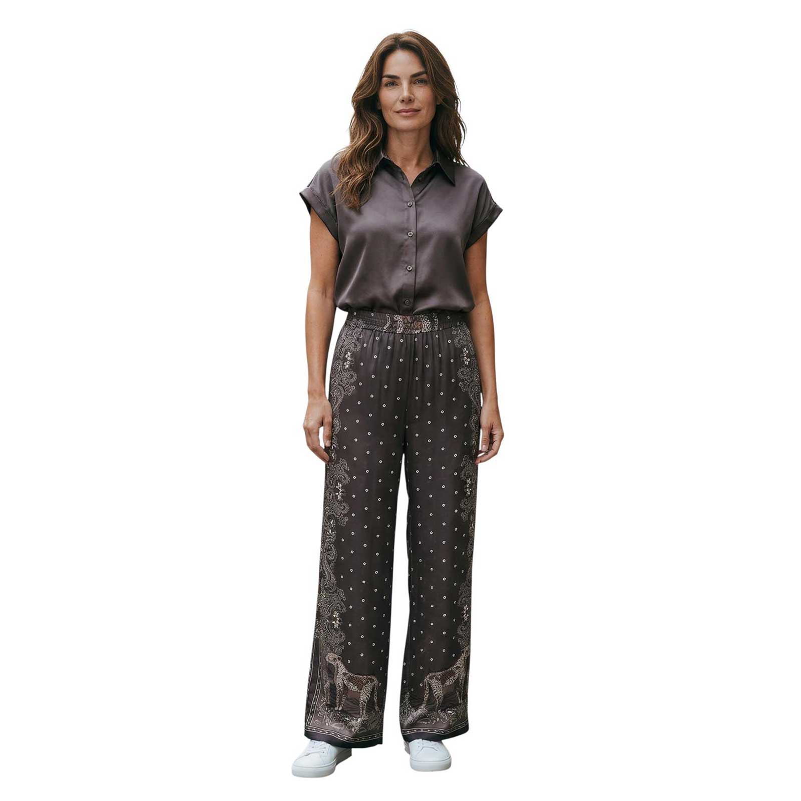 Women Flowy African Print wide leg pants Caliban Sold at Aqualta 2