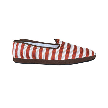 Friulana Flats Canvas Stripes Cognac Biagini sold at Aqualta 2