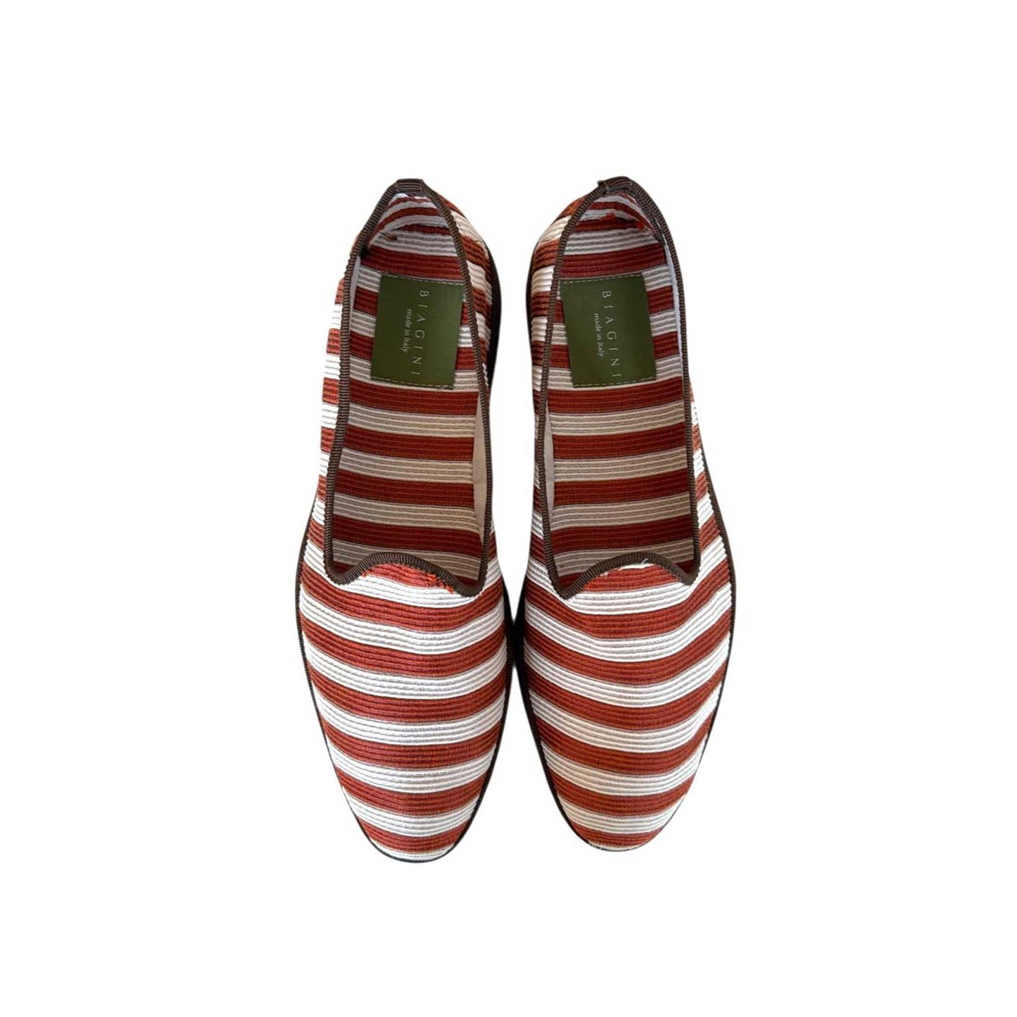 Friulana Flats Canvas Stripes Cognac Biagini sold at Aqualta