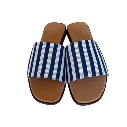 Friulana Sandle Canvas Blue Stripes Biagini sold at Aqualta
