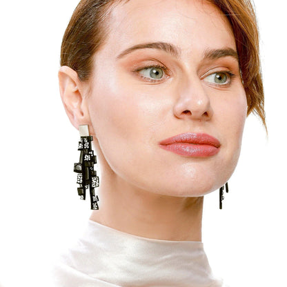 Gaia Silver long leather Earrings Shulli Design sold at Aqualta 3