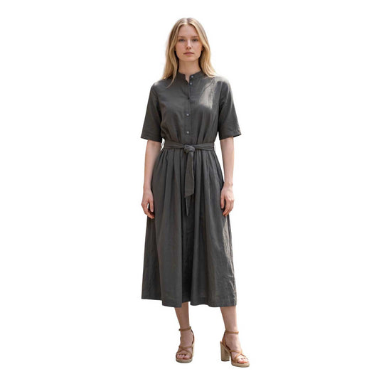 Green Dress Mandarin Collar Caliban sold at Aqualta